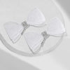 Crystal Net Hair Bow Alligator Clip - Silver