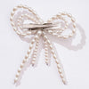 Embellished Pearl Hair Bow Alligator Clip - Off-White