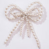 Embellished Pearl Hair Bow Alligator Clip - Off-White