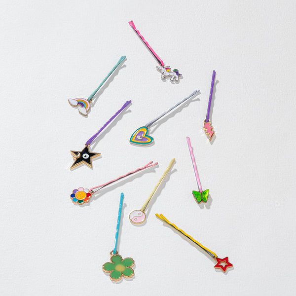 Charm-ed Hair Pins - Set of 10 - Multi