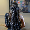 Oversized Polka Hair Bow - Black & White