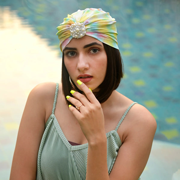 Tie And Dye Turban -Yellow
