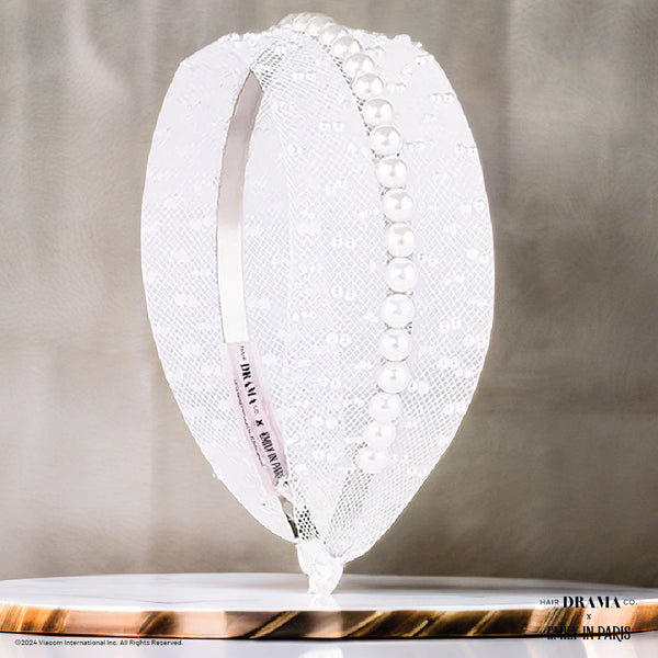 HDC x Emily in Paris Pearl Mesh Hair Band - White
