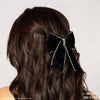 HDC x Emily in Paris Dazzling Noir Velvet Hair Bow Barrette Clip - Black
