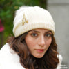 HDC x Emily in Paris Metallic White Real Wool Beanie with Original Fur Pom-pom & Eiffel Tower Applique