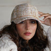 HDC x Emily in Paris Beige Tweed Baseball Cap with Pearl Chain