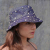 Denim Embellished Bucket Hat - Dark Blue