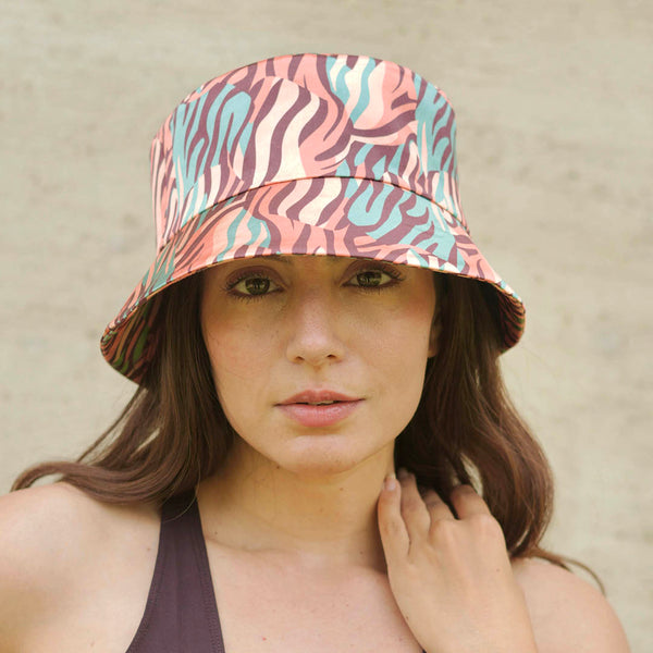Zebra Patterned Bucket Hat - Multi
