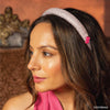 Barbie Rhinestone Puff Hair Band with Barbie Charm - Pink