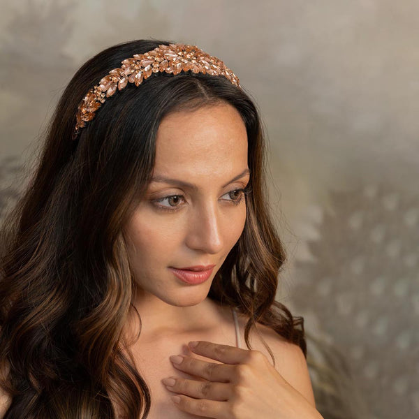 Rosemary Broad Headband - Rose Gold