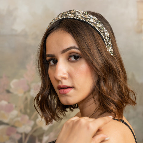 Rosemary Flat Hair Band - Grey