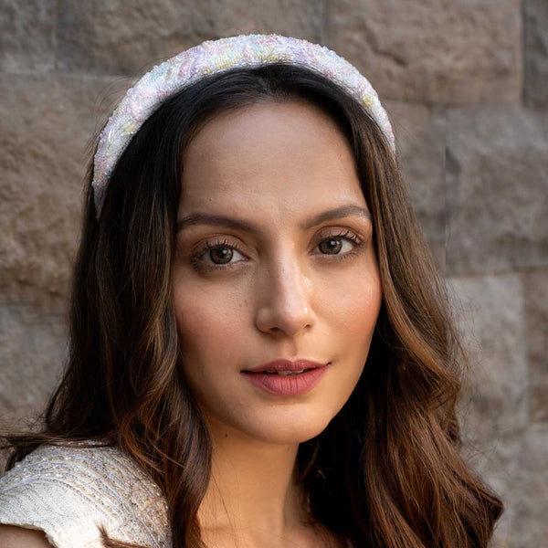 Floral Puff Hair Band - Pastel