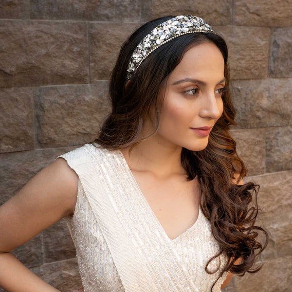 Rosemary Flat Hair Band - Grey