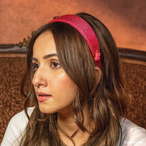 Barbie Rhinestone Flat Hair Band with Barbie Charm-Hot Pink