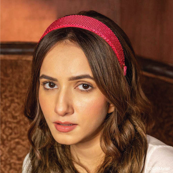 Barbie Rhinestone Flat Hair Band with Barbie Charm-Hot Pink