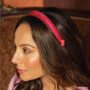 Barbie Rhinestone Puff Hair Band with Barbie Charm - Hot Pink