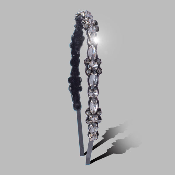 Crystal Headband-Charcoaled Grey