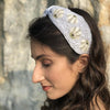 Shell & Pearl Knotted Headband- Black