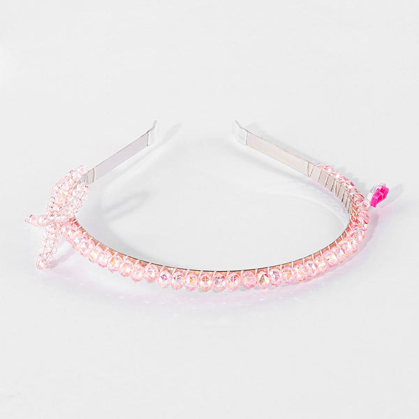 Barbie Crystal Bow Hair Band with Barbie Charm - Light Pink