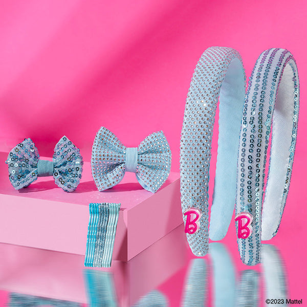 Barbie Kids Glam Gift Box with 2 Puff Hair Bands with Barbie Charm, 2 Hair Bows & 12 Hair Pins