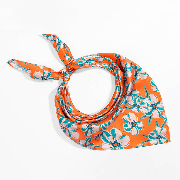 Blossom Bandana Scarf - Orange