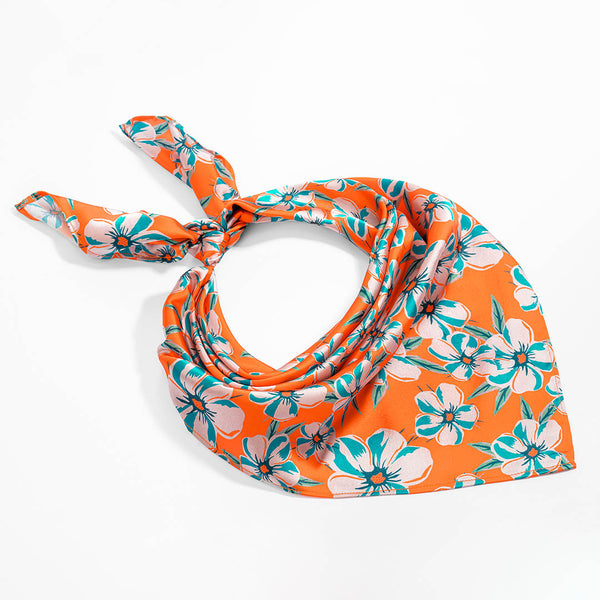 Blossom Bandana Scarf - Orange