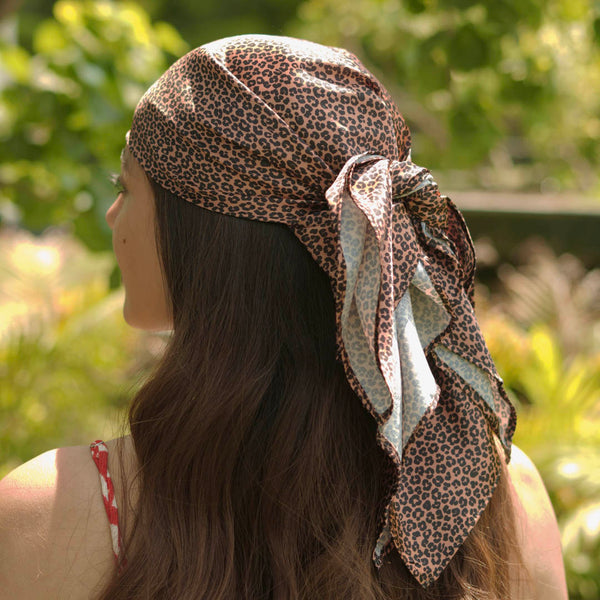 Lea Noir Bandana Scarf - Brown