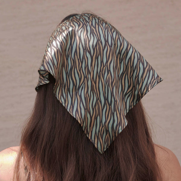 Zebra Patterned Headscarf - Brown