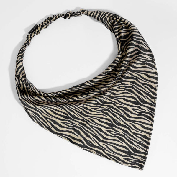 Zebra Patterned Headscarf - Brown