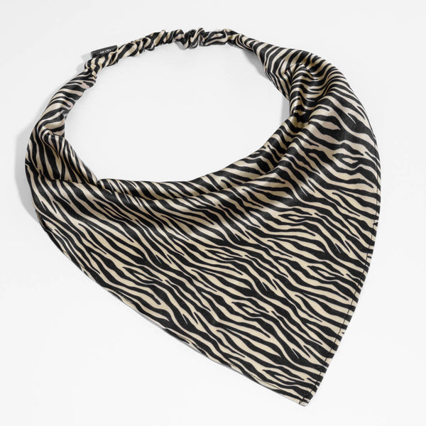 Zebra Patterned Headscarf - Brown
