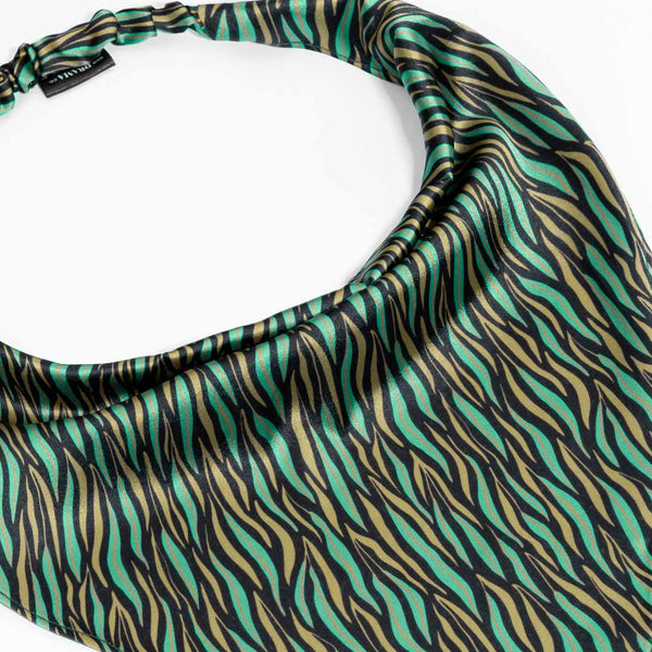 Zebra Patterned Headscarf - Green