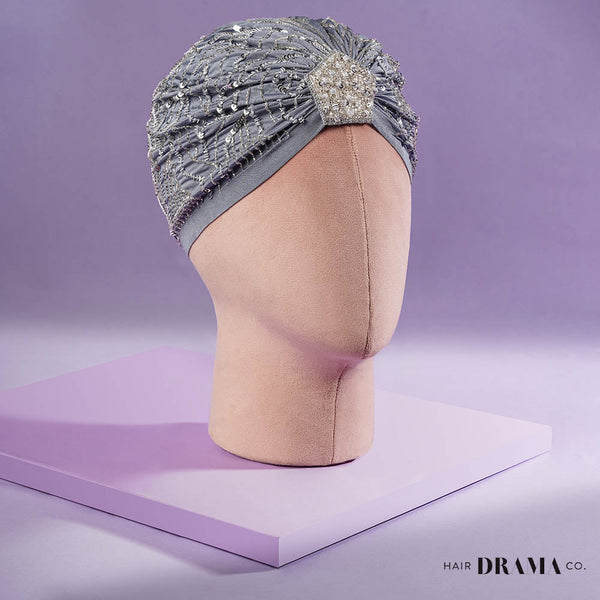 Embellished Turban - Grey