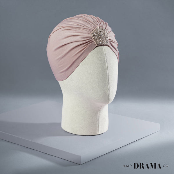 Shimmer & Glitter Turban - Latte