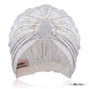 Off - White Turban - Silver Crystals