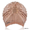 Beige Turban - Golden Crystals