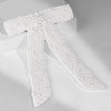 Embellished Pearl Hair Bow Barrette Clip - White