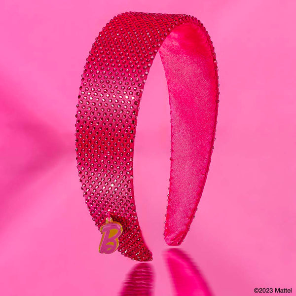 Barbie Rhinestone Flat Hair Band with Barbie Charm-Hot Pink