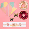Desi Drama Gift Box with 1 Head Chain, 2 Pearl Scrunchies and 2 Embroidered Hair Pins - Red & Gold