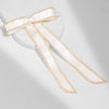 Satin Ribbon Pearl Hair Bow - Off-White
