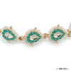 Gold-PlatedWhite Kundan & Polki Head Chain - Turquoise Green