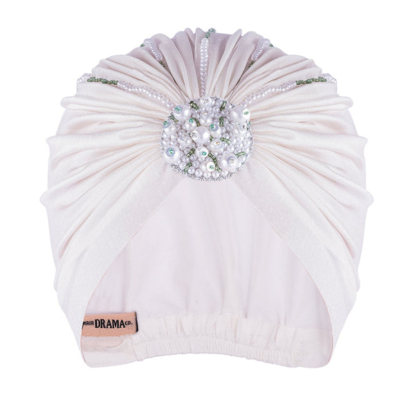 Desi Drama Gift Box with 1 Head Chain, 1 Embellished Turban & 2 Pearl Scrunchies - Green