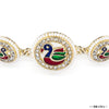 Gold Plated Peacock Hair Band with Pearls and Polki - Red & Green