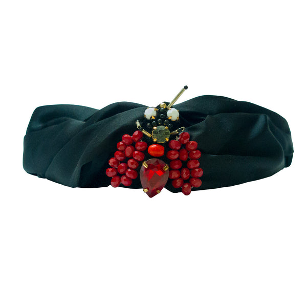 Red Bug Turban band-Black