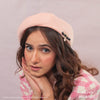 HDC X Emily In Paris Pink Beret with Black Ribbon, Crystals & Pink Heart Charm