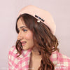 HDC X Emily In Paris Pink Beret with Black Ribbon, Crystals & Pink Heart Charm