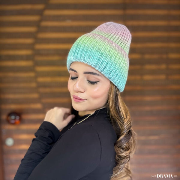 Knitted Sequined Beanie - Multi