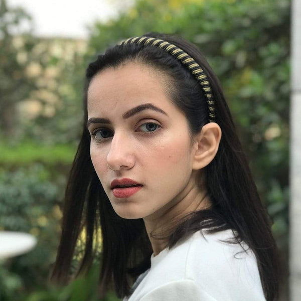 GEOMETRIC BEAD WORK HAIRBAND - Hair Drama Company