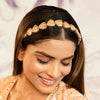 Orange Gold Plated Hair Band with Transparent Stones