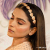 Orange Gold Plated Hair Band with Transparent Stones