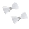 Crystal Net Hair Bow Alligator Clip - Silver